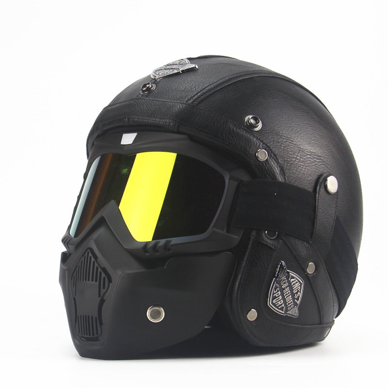 Vintage Leather Harley Helmet
