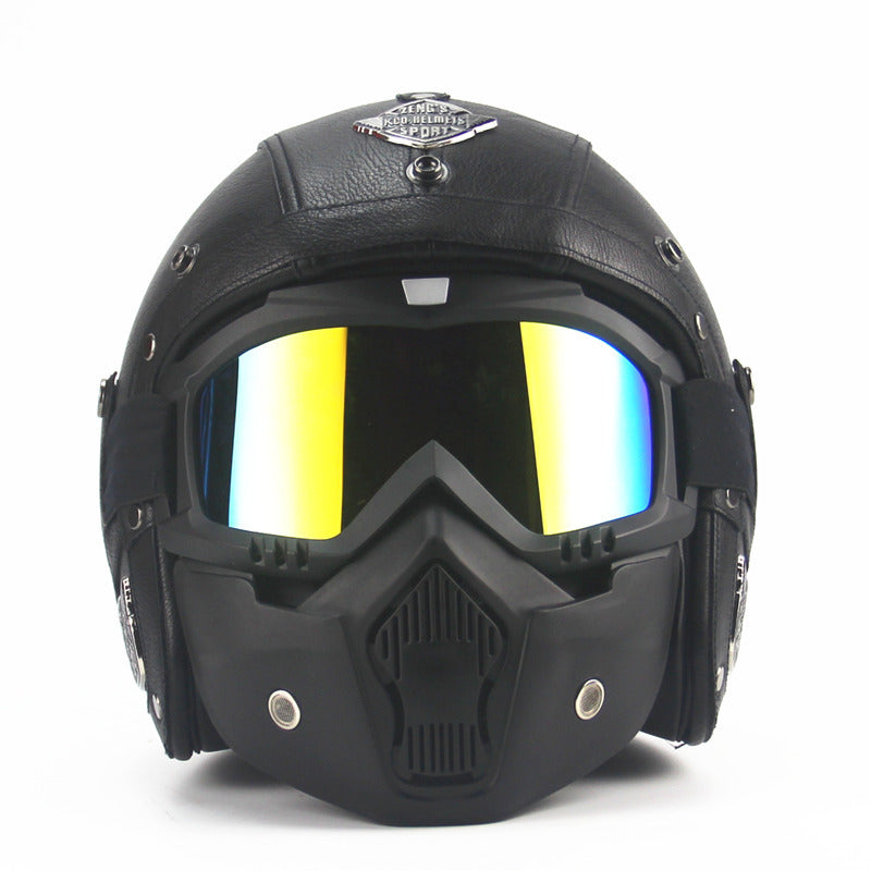 Vintage Leather Harley Helmet