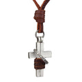 Leather Cross Necklace