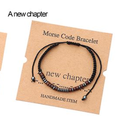 Leather Morse Code Bracelet