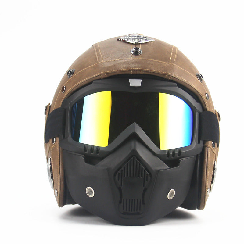 Vintage Leather Harley Helmet