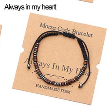 Leather Morse Code Bracelet