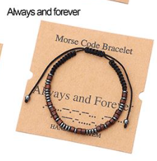 Leather Morse Code Bracelet