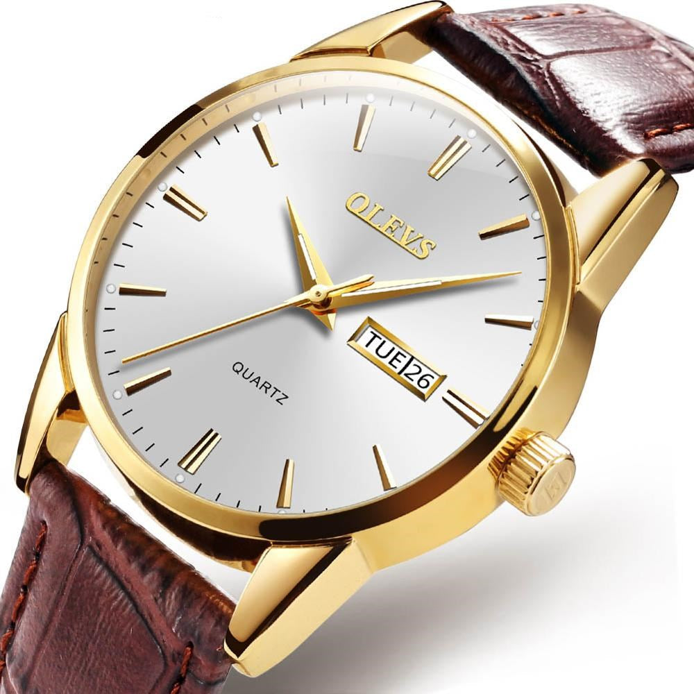 Quartz Couple Watches - Men's Mechanical Dual Calendar