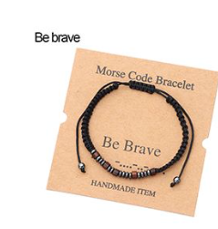 Leather Morse Code Bracelet