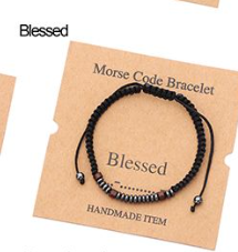 Leather Morse Code Bracelet