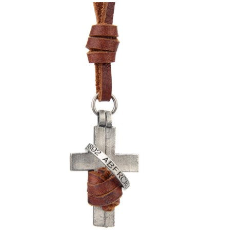 Leather Cross Necklace