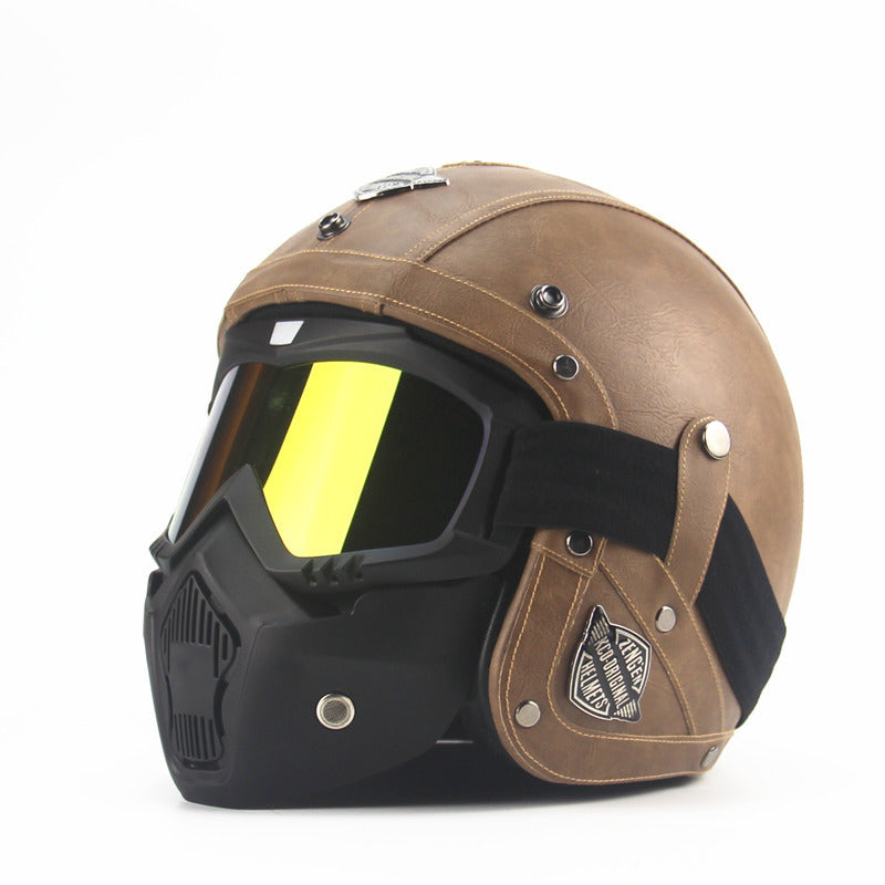 Vintage Leather Harley Helmet