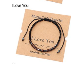 Leather Morse Code Bracelet