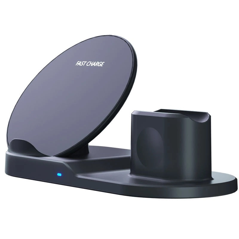 3-in-1 Fast Wireless Charger for Phones, Watches, Earbuds