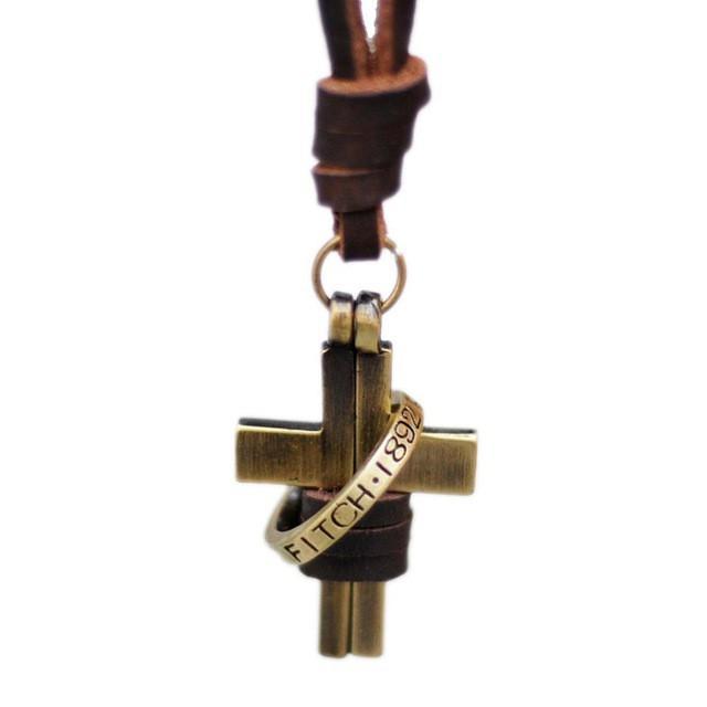 Leather Cross Necklace