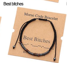 Leather Morse Code Bracelet